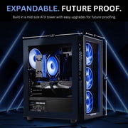 Novatech Phantom Prebuilt Gaming PC Desktop Computer - RX580 8GB - Intel i7 Xeon 3.5GHz - 16GB RAM - 512GB M.2 SSD WiFi/BT, Win 11 - Gaming Computer Tower - Pre Built PC Gaming -
