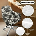 thumbnail image 5 of Xoenoiee Palm Tree Print Velvet Armchair Slipcovers for Dining Room, Stretch Curved Back Dining Chair Covers Wingback Chair Cover Fits Curved Back Chairs with Arms, 5 of 7