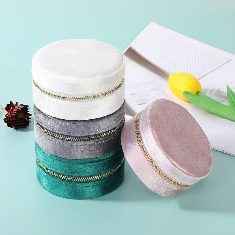 VELVET JEWELLERY BOX ROUND TAUPE VELVET JEWELLERY BOX ROUND TAUPE