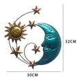 thumbnail image 2 of Yucurem Sun Moon Star Face Wall Hanging Sculpture Outdoor Metal Wall Art Modern Ornament (A), 2 of 8