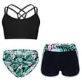 thumbnail image 1 of YONGHS Girls 3 Piece Swimsuits Bathing Suit Sports Crop Top Briefs Swim Trunks Outfits Swimwear Lily-B 4, 1 of 7