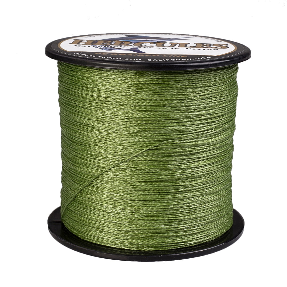 HERCULES Super Strong 500M 547 Yards Braided Fishing Line 40 LB Test for Saltwater Freshwater PE Braid Fish Lines 4 Strands - Army Green, 40LB (18.1KG), 0.32MM