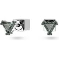 thumbnail image 2 of Swarovski Stilla Stud Earrings, Triangle Cut Crystal, Black, Ruthenium plated, 2 of 3
