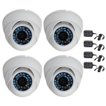 VideoSecu 4x Vandal-proof Infrared Night Vision Surveillance Security Cameras 1/3  CCD Wide Angle 480TVL w/ 4 Power b4c price history on PriceWatchPro