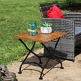 thumbnail image 4 of Sunnydaze Chestnut Wood Folding Square Patio Accent Side Table - 20" - Brown, 4 of 8