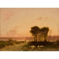 thumbnail image 3 of Aleksander Swieszewski 14x11 Black Modern Framed Museum Art Print Titled - Landscape with a Riverat Sunset (1886), 3 of 5