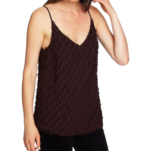 1.STATE Womens Fringed Cami Tank Top, Red, Small