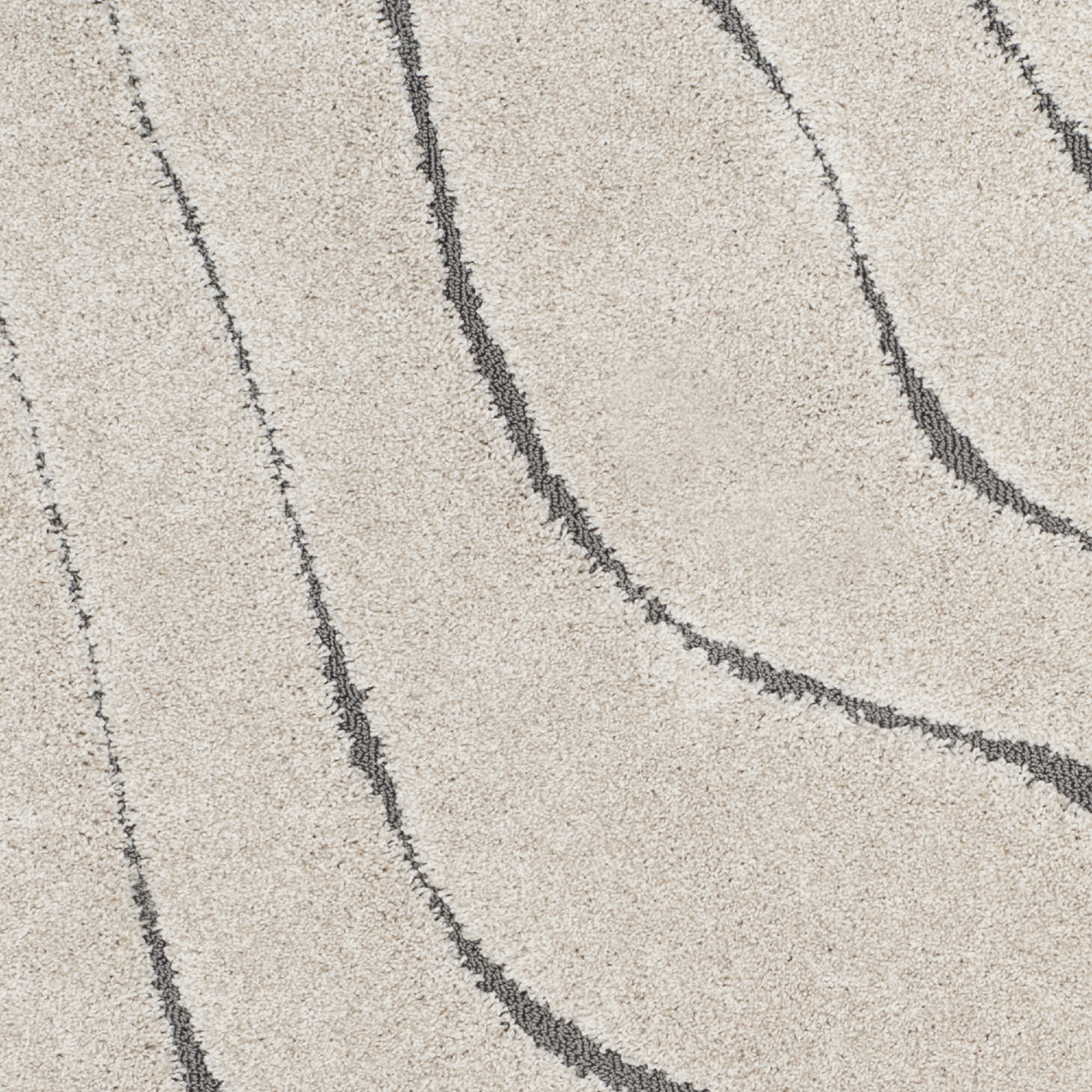 SAFAVIEH Florida Tabitha Geometric Waves Shag Area Rug, Cream/Grey, 8' x 10'