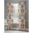 thumbnail image 5 of Boho Floral Semi Sheer Curtains 84 Inch Length 2 Panels Set, Farmhouse Vintage Red Blue Flower Plant Sheer Kitchen Curtain Privacy Voile Window Curtain for Living Room Bedroom Rod Pocket Drapes, 5 of 7