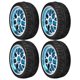 thumbnail image 1 of 4Pcs 1/10 RC Car Wheels Rubber Tires Aluminum Alloy Rims Spare Parts (Blue Concave), 1 of 4