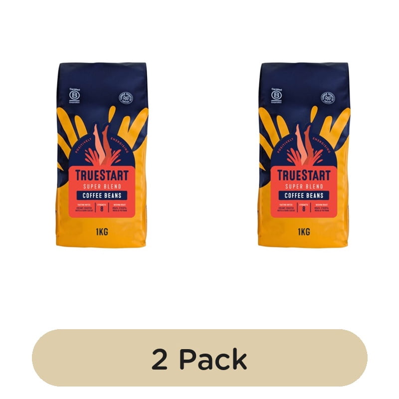 TrueStart Super Blend Coffee Beans 1kg, British Import (Pack of 2)