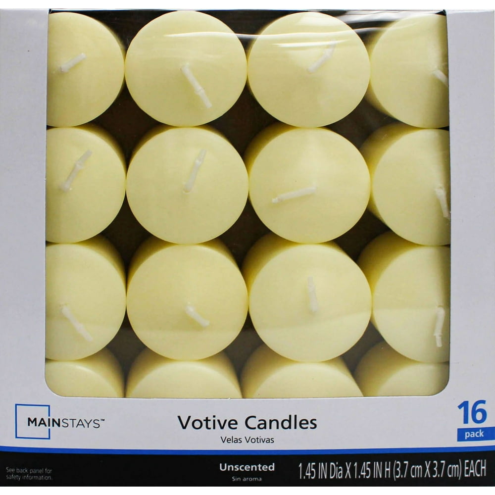 Mainstays Unscented Votive Candles, Ivory, 16Pack