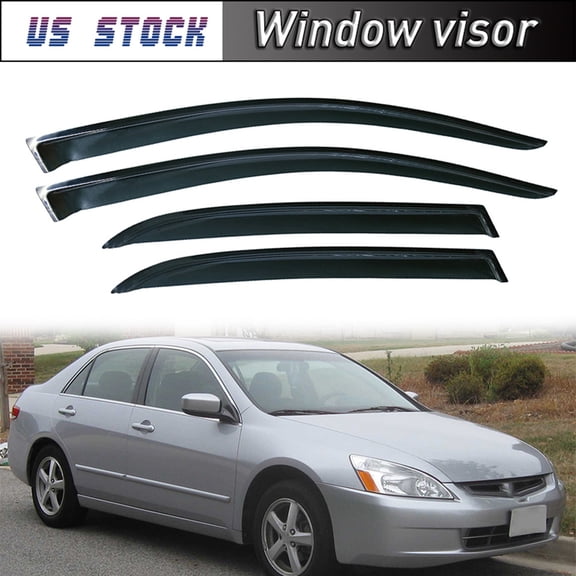 Possbay For Honda Accord 4-Door Sedan 2003-07 Window Visor Sun Vent Rain Guard Deflector