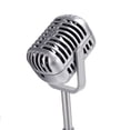 thumbnail image 6 of 2X Desktop Microphone Prop Model with Adjustable Height, Classic Retro Style Microphone Stand Mic Prop,Silver, 6 of 9