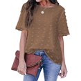 thumbnail image 1 of Pntutb - Blusa de manga corta con cuello redondo para mujer, blusa de gasa con lunares Pntutb Pntutb-5654, 1 of 7