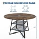 thumbnail image 3 of Yeshouse mesa de comedor redonda para 4-6 personas, mesa circular de madera con base metálica y estante de almacenamiento, ideal para cocina o comedor, diseño moderno y funcional (sin sillas), 3 of 7