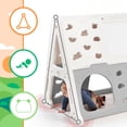 thumbnail image 6 of EUROCO 7-in-1 Toddler Climber and Slide Set Kids Playground Climber Slide Playset with Tunnel, Climber, Whiteboard,Toy Building Block Baseplates, Basketball Hoop Combination for Babies, 6 of 7