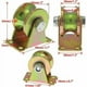 thumbnail image 5 of Ruedas de acero con ranura en U de 50 mm para puertas corredizas, 4 piezas, compatibles con rieles inversos, resistencia industrial, capacidad de carga de 300 kg por rueda, 5 of 5