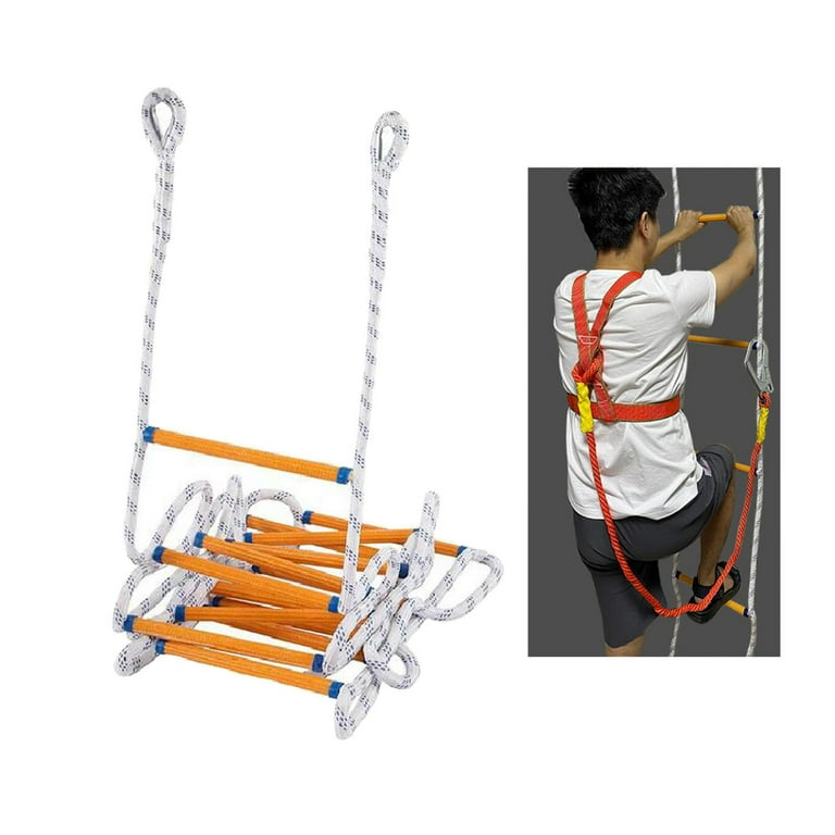 Fire Escape Ladder Soft Rope Flame Resistant Fire Evacuation Ladder for  Climbing Engineering , 10m 