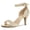 Champagne Gold, variant on Women's Glitter Strap Stiletto Heel Sandals White (Size 7)