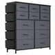 thumbnail image 1 of Yeshouse Cómoda de tela de 12 cajones para dormitorio, organizador vertical con tapa de madera, 5 bolsillos laterales, 2 ganchos y estructura de acero, ideal para ropa y sala de estar, 1 of 8