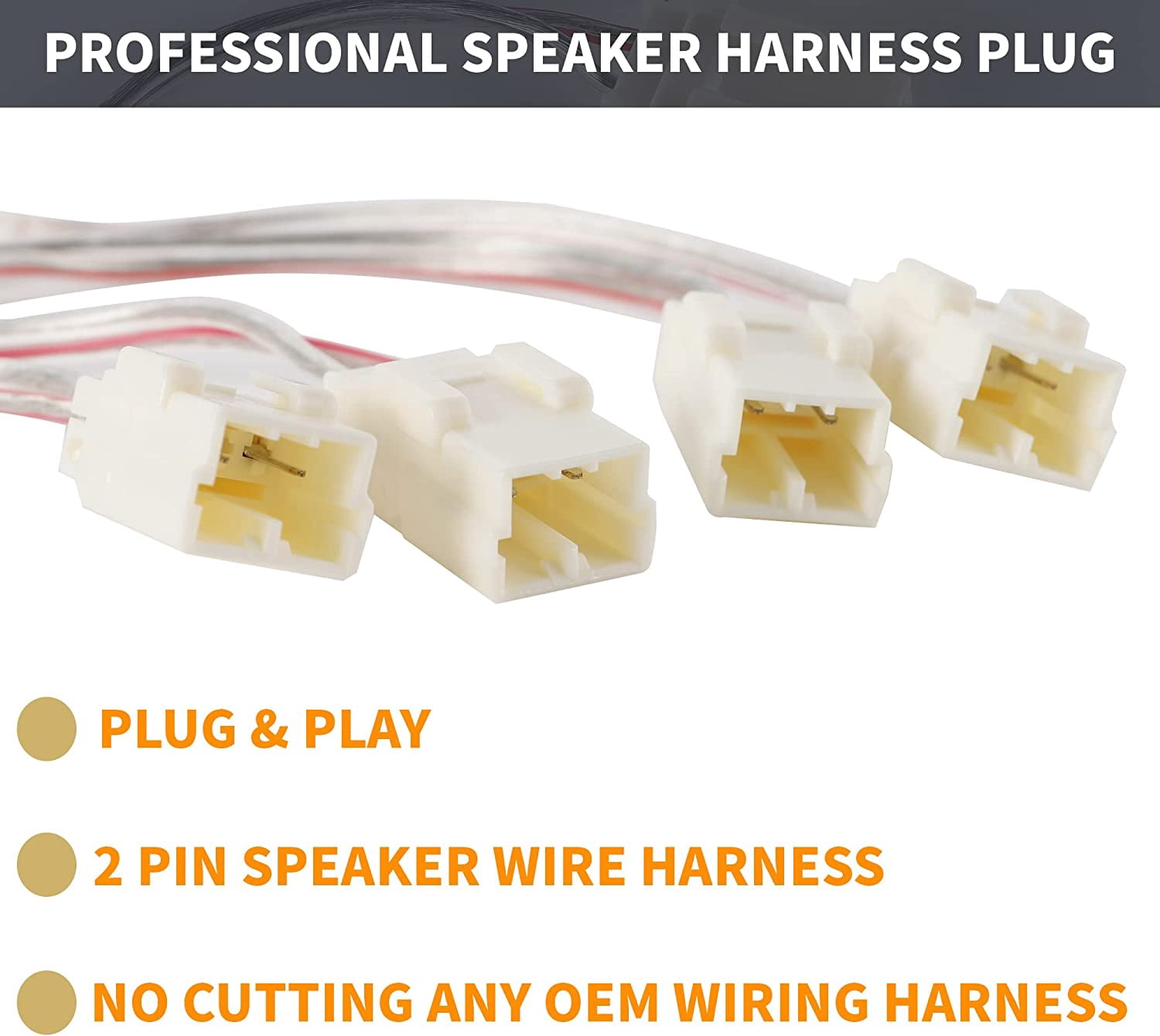 4x Speaker Wiring Harness Adapter Connector For 72-6514