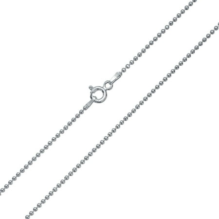 Ball Clasp Necklace - 150 Gauge 925 Sterling Silver Shot Bead Ball Chain Necklace For Men Lobster Claw Clasp 16 18 20 24 Inch Made In Italy