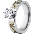thumbnail image 2 of 1 Carat T.G.W. Round CZ in 14kt White Gold Setting Cobalt Camo Engagement Ring with a RealTree Snow Camo Inlay, 2 of 3