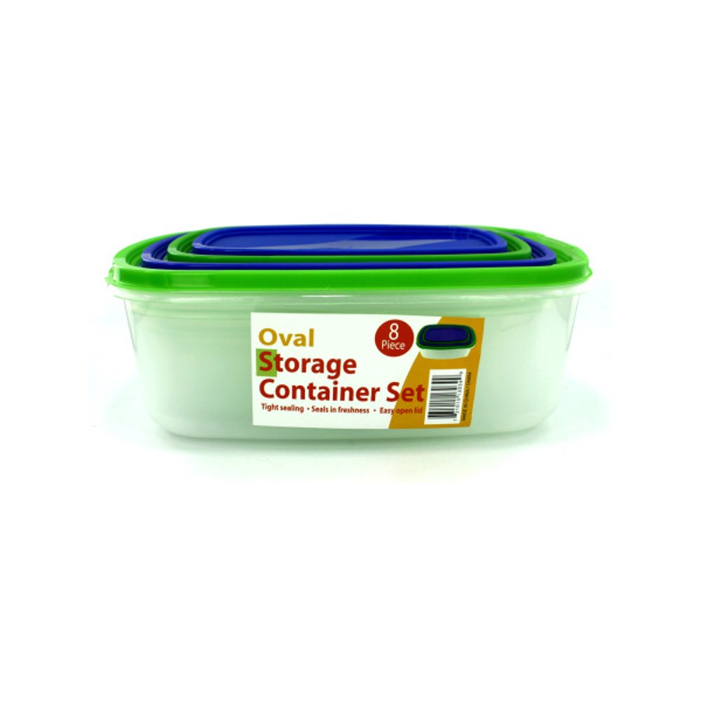 4 Pack Oval Storage Containers With Lids, 1 Count