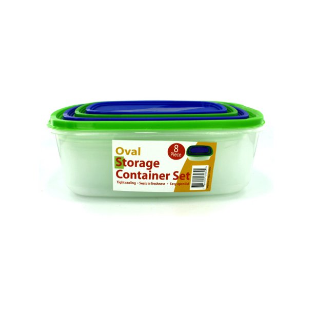 4 Pack Oval Storage Containers With Lids, 1 Count