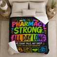 thumbnail image 5 of Pharmacy Strong Motivational Quote Pill Icons, Festive Holiday Scene, Warm Flannel Blanket for Living Room and Reading Nook, Art Lovers Christmas Gift, Festive Home Decor, 5 of 9