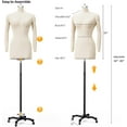 thumbnail image 2 of Bonnlo Female Sewing Mannequin, Size 14 Dress Form for Display and Tailor Design, Height Adjustable Torso with Stable Metal Base (Without arms, 14), 2 of 15