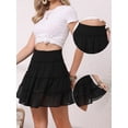 thumbnail image 2 of DARING DIVA Women's Smocked Waist Tiered Casual Beach Flowy Skort Large Black, 2 of 6