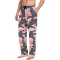 thumbnail image 4 of Men's Pajama Pants with Pockets Sleepwear Lounge Pants Stretch Casual Pink Grey Camouflage, 4 of 6
