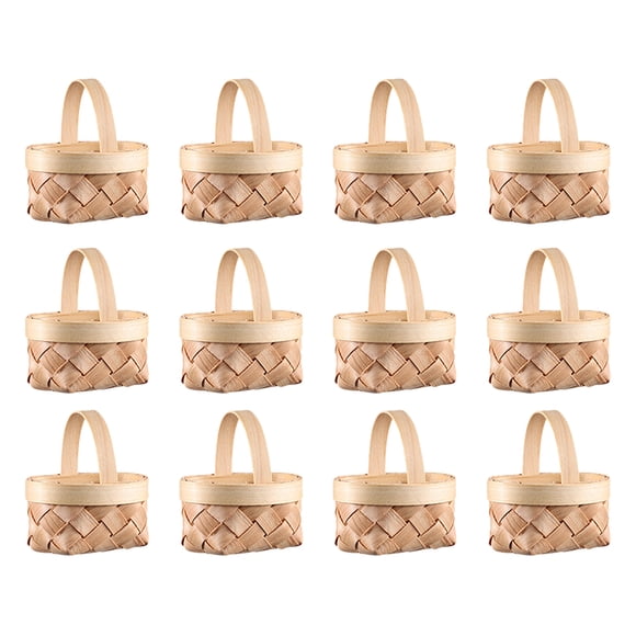 12pcs Mini Baskets Small Woven Holiday Candy Wedding Candy Gift Baskets