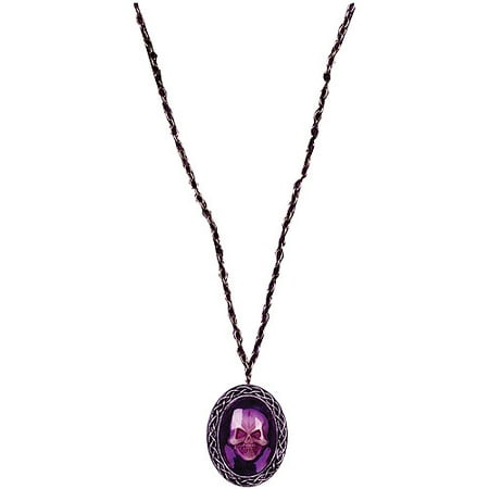 Gothic Skull Purple Necklace Adult Halloween Accessory