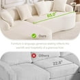 thumbnail image 3 of Oversized Sectional Sofa with Chaise for Living Room, 99’’ Modern Luxury Chenille 4-Seater Extra Wide Seat L-Shape Curved Cloud Couch with 4 Throw Pillows, No Assembly Needed, Cream White, 3 of 8