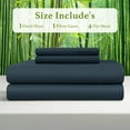 thumbnail image 7 of Baauye Cozy Bamboo Sheets Set, 4-Piece Queen Sheet Set with 16" Deep Pockets, Soft and Breathable Bed Sheets, Navy Blue, 7 of 7
