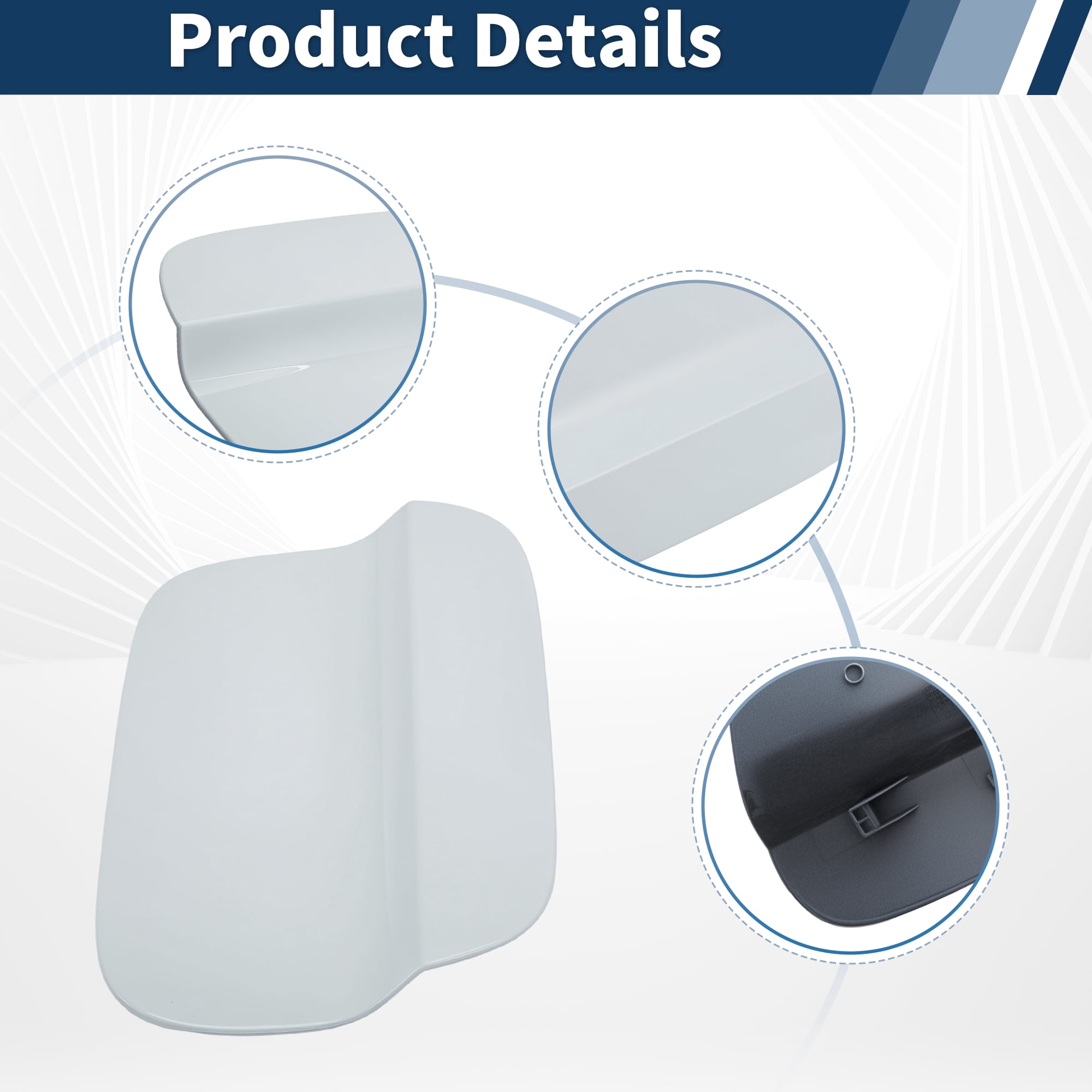 Unique Bargains White Fuel Door Gas Filler Lid Cover Cap 5NN809909 for Volkswagen Tiguan 2018-2024 Rear Fuel Filler Door Gas Tank Cap Cover