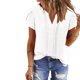thumbnail image 2 of Tops de Encaje de Manga Corta para las Mujeres Blusa de Suéter de Cuello Redondo Sólido, Top de Fiesta Casual con Forro Interior, 2 of 8