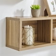 thumbnail image 4 of Danya B. Bauhaus Floating Geometric Cubby Wall Shelves - Set of 3 Sizes - Chestnut, 4 of 11