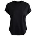 thumbnail image 5 of WEIGFI Women'S Tshirts Loose Fit Workout Tops Mesh Yoga Running Crew Neck Short Sleeve Lightweight Clothes Solid Color Trendy Comfort Beach Everyday Wear,Black,L, 5 of 5