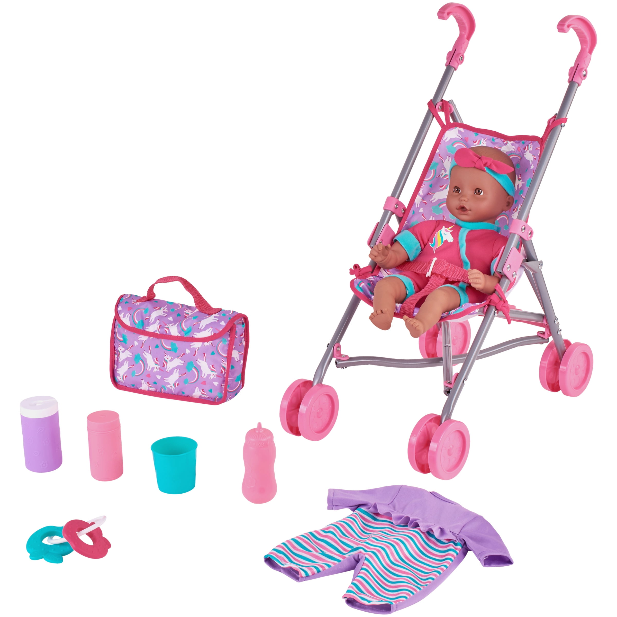 kid connection baby doll stroller set