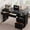 Black, variant on 54" Executive Desk with Drawers, Fluted Home Office Desk with File Cabinet, Wooden Computer Writing Desk for Study, Conference Table for Living Room