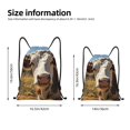 thumbnail image 2 of Saiise Countryside Flower Cow Pattern Sports Drawstring Backpack - String Swim Gym Bag with Wet Proof Pocket for Women&Men-Small, 2 of 6