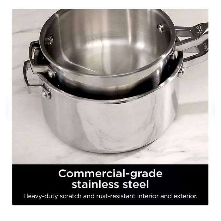 Ninja EverClad 12-Piece Stainless Steel Cookware Set, Pots