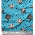 thumbnail image 1 of Soimoi Modal Satin Fabric Moon & Stars Galaxy Fabric Prints by Yard 42 Inch Wide, 1 of 3