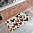 Chickens and Roosters on White Background Kitchen Mat, Anti Fatigue