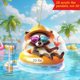 thumbnail image 1 of Colgante acrílico de mapache de verano de 8 cm | Llavero de vacaciones en la playa impreso en 2D, accesorio para colgar en el coche, mochila o mochila., 1 of 3