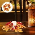 thumbnail image 5 of KAKOWELY Corona decorativa de hojas de arce, vela artificial, decoración de mesa para el Día de Acción de Gracias, 5 of 5